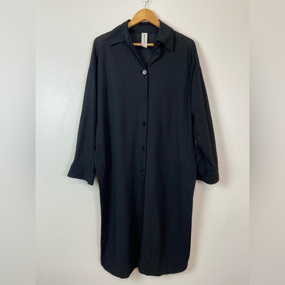 DRYKORN for Beautiful People Tarani Contemporary Cotton Shirt Dress in BLACK